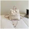 Mini Mochila de Viaje Lunares Encaje Mochila con Cordón para Niñas Dibujos Animados Lindo Gatito Bebé Solapa Bolso Escolar