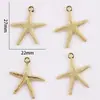 Série Oceano Liga Pingente Concha Concha Estrela do Mar Dourado DIY Traje Cocar Pulseira Colar Pingente