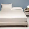 Sábana Bajera Ajustada de Tencel de Color Sólido, Pieza Única de Lyocell, Protector de Colchón Enfriador para Dormir Desnudo, Sábana de Cama de Cobertura Total, Ropa de Cama Antideslizante