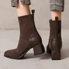 Botas con botín Europa y América 33 Amazon calcetines de terciopelo botas de jinete costura gruesa comercio exterior chino otoño e invierno esmerilado 43 simples mujer