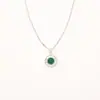 Popular Nuevo Collar de Calcedonia Verde Estilo Chino, Moda Retro, Temperamento de Alta Gama, Cadena para Clavícula, Versátil Collar con Colgante Redondo
