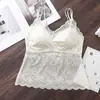Ventas Directas de Fábrica Estilo Caliente Transfronterizo Chaleco de Encaje y Satén para Mujer Sexy Pura Deseo Seda de Hielo Sin Costuras Espalda Hermosa Ropa Interior de Verano Delgado