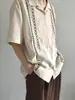 Camisa de Manga Curta Estilo Old Money Design Retrô para Homens Verão 2026 Novo Estilo Camisa Casual Solta de Alta Qualidade para Homens