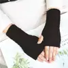 Yifan outono e inverno viagem ao ar livre quente moda coreana tendência luvas com buraco para o polegar short duas luvas de braço com diamante feminina