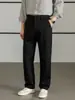 Calça de terno de mistura de lã Hengyuanxiang, calça casual masculina, nova coleção outono 2026, cintura média a alta, perna reta, calça de terno masculina