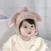 Gorro de Otoño e Invierno para Bebé Niños Super Lindo de Peluche con Orejas de Conejo Gorro Cálido con Protección para Orejas Bebé Otoño e Invierno Lindo Gorro de Conejo