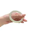 Pulseira de Jade Branco Feminina Pulseira Fina para Meninas Pulseira de Jade Afegão Jovem Pulseira Redonda de Gelo Folha Não-Hetian