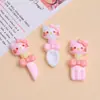 Colher Gatinho Fofa Brinquedo Alimentar Desenho Animado Artesanal Acessórios de Joias DIY Resina Cola de Creme Pequenos Acessórios Material para Presilha de Cabelo
