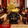 Cuenco de la Fortuna Dorado con Adorno de Repollo que Atrae la Riqueza, Regalo para Atraer la Riqueza para Apertura de Tienda, Artesanía Decorativa para Recepción de Empresa