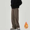 Ropa para Hombre Lktm Otoño e Invierno Estilo Coreano Color Sólido Simple Básico Forro Polar Pantalones Casuales Unisex Sueltos Versátiles Pantalones de Pierna Ancha