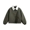 Ropa Vintage 2025 Invierno Nueva Tendencia Japonesa Cuello Desmontable de Piel de Cordero Chaqueta de Algodón Lavado Abrigo de Algodón Cálido para Hombre