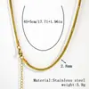 Corrente Simples de Aço Inoxidável Europeia e Americana Mais Vendida Corrente Osso de Cobra Galvanizada com Ouro Real 18K Tendência Versátil Colar Feminino de Aço Titânio