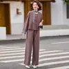 Conjunto de Dos Piezas para Madre Otoño/Primavera 2026, para Mujeres de Mediana Edad y Mayores, Elegante, Adelgazante, Casual, Rejuvenecedor, Traje Versátil