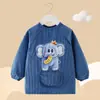 Bata de bebé, ropa exterior elegante para niños, diseño reversible para comer, babero de bebé impermeable y resistente a las manchas, de pana con mangas largas para otoño e invierno