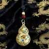 Pingente pintado em liga, ornamento de fortuna e prosperidade, chaveiro estilo chinês, decoração de acessório de metal, decoração para bolsa e carro estilo chinês
