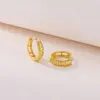 Brincos Yuebao Jewelry de Prata Esterlina S925 Argolas Simples Listradas em Formato de C Minimalistas Versáteis de Alto Padrão para o Dia a Dia