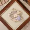 Broche Acessórios Pingente Coelho de Jade Palácio da Lua Brocado Canção do Meio Outono DIY Novo Estilo Chinês Hanfu Qipao Presente de Feriado Pequeno Ornamento