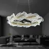 Elegante e artístico novo lustre de acrílico para sala de estar e sala de jantar, design redondo simples para quarto e casa modelo, criativo