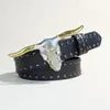Cinturón Vaquero Occidental Transfronterizo de Moda Cabeza de Toro Punk Juvenil Oscuro para Hombre con Remaches de Cuero Listo para la Venta