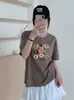 Ventas Directas del Mercado de las Trece Línas: Camiseta de Algodón Copo de Nieve de Verano, Cuello Redondo, Corte Ajustado, Mangas Cortas Versátiles, Suministro para Tienda Física, Envío Directo de Una Pieza