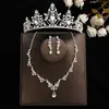 Coroa elegante de noiva Mori Super fada cocar conjunto de três peças novo colar acessórios de casamento brincos de aniversário casamento mulheres