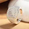 Anillo de Bola Hueca para Mujer, Geométrico Creativo Dulce y Fresco Plata de Ley S925 Chapado Anillo Abierto, Versátil y Personalizado Anillo Ancho para Dedo Índice