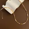 Colar Original de Designer com Pedra Natural e Pérola de Água Doce, com Toque de Luxo Leve e Alto Padrão, Corrente de Clavícula de Nicho Não Desbota
