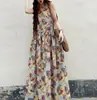 Vestido Chaleco de Algodón Estampado Francés Retro Verano 2026, Vestido Dulce Adelgazante de Corte A Fresco y Juvenil Estilo Coreano