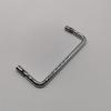 Manija de acero al carbono cromado LS509-122, manija de hierro plegable en forma de U con rosca interna, manija para puerta de gabinete