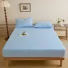 Protector de colchón de algodón tipo jersey grado A para maternidad e infancia, suave y delicado con la piel, funda de colchón antideslizante de cobertura completa de 360 grados