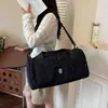 Bolsa de viaje grande de alta capacidad, compatible con carrito, para viajes cortos para mujer, bolsa de mano vintage, bolsa de almacenamiento cruzada para equipaje de mano