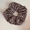 Lazo para el pelo de tela a cuadros retro coreano de intestino de cerdo grande para mujer, Flor de coleta de alta gama, Lazo para el pelo versátil