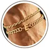 Pulseira Cuban Twist de Aço Inoxidável com 26 Letras para Comércio Exterior Transfronteiriço, Joia Fashion e Ajustável