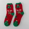Calcetines de Navidad de medio terciopelo para otoño e invierno, tipo flor, suministro directo de fábrica, calcetines cálidos para el suelo de casa de Papá Noel, calcetines para dormir