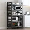 Prateleira com Rodas Rack de Armazenamento para Cozinha Armário de Armazenamento de Bens Domésticos Multicamadas Sala de Estar Sala de Jantar Quarto Prateleira de Armazenamento de Chão Nenhum