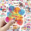 60 Piezas de Pegatinas Frescas de Feliz Cumpleaños para Niños, Graffiti Creativo, Carcasas de Teléfono Móvil, Decoraciones de Pared y Escritorio, Pegatinas Impermeables