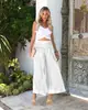 Novos Calças Longas Plissadas de Cor Sólida de Cintura Alta Primavera/Verão 2024 Amazon Casual Europeu e Americano Algodão-Linho Estilo Longo Feminino