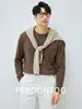 Elegante Camiseta de Manga Larga Base de Algodón 100% Peinado de Peso Pesado para Hombre, Color Sólido, Corte Holgado, Amigable con la Piel, para Primavera y Otoño