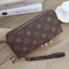 Carteira Feminina Atacado Estilo Longo Meninas Novo Clássico Marrom Estampada Dupla Camada Zíper Clutch Carteira de Grande Capacidade