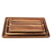 Bandeja rectangular de madera de acacia de bambú grueso, resistente a caídas, con aislamiento para frutas, tamaño grande y mediano, venta al por mayor de fábrica para uso diario en el hogar.
