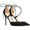 Zapatos de Tira Puntiagudos Zapatos de Moda para Mujer Verano 2024 Tacón de Aguja Alto Femeninos Versátiles Una Tira Nicho Francés