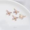 Pingente de borboleta super fada de zircônio com preservação de cor de bolso de ouro 14K, pulseira feita à mão, colar, brincos, joias, pingente, berloque