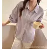 Camisa de Lino con Protección Solar para Mujer Verano 2026 Nueva Holgada de Manga Larga Top Estilo Perezoso Relajado Estilo Old Money Cárdigan Ropa Exterior