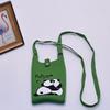 2024 Bolsa de Mão Mini de Tricô Guofeng Panda Bolsa de Celular Fashion Guofeng Bolsa de Ombro Bolsa Casual Versátil