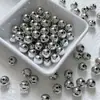 Plata Dorada Plata Chapada Blanco K Acrílico Cuentas Redondas Cuentas Sueltas DIY Hecho a Mano Cuentas Espaciadoras Material Pulsera Collar Joyería Accesorios