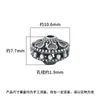Nuevas Cuentas de Plata de Ley S925 Plata Tailandesa Retro Corazón Hueco Viejo Forma de Platillo Volador Cuentas Planas Pulsera DIY Accesorios de Plata