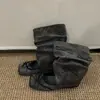 Sapatos Femininos Chuyuji Novo Início de Outono Cano Baixo Solado Plano Laço Destacável Estilo Escuro Moda Botas Mary Jane