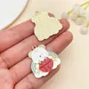 Oso de Navidad Lindo de Dibujos Animados Corazón de Amor Día de San Valentín Colgante DIY Collar Pendiente Accesorios de Joyería