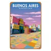 Pintura Decorativa de Lata Estilo Americano, Paisagem Urbana, Arte de Parede Impressa em UV para Sala de Estar de Hotel