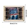MZCT801-830 Janela Falsa de Madeira Estéreo 3D Adesivo Magnético Cenário de Janela de Madeira Fora da Janela Adesivo Magnético para Geladeira
